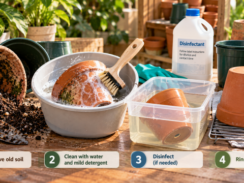 How to Clean and Disinfect Used Plant Pots Before Reusing Them